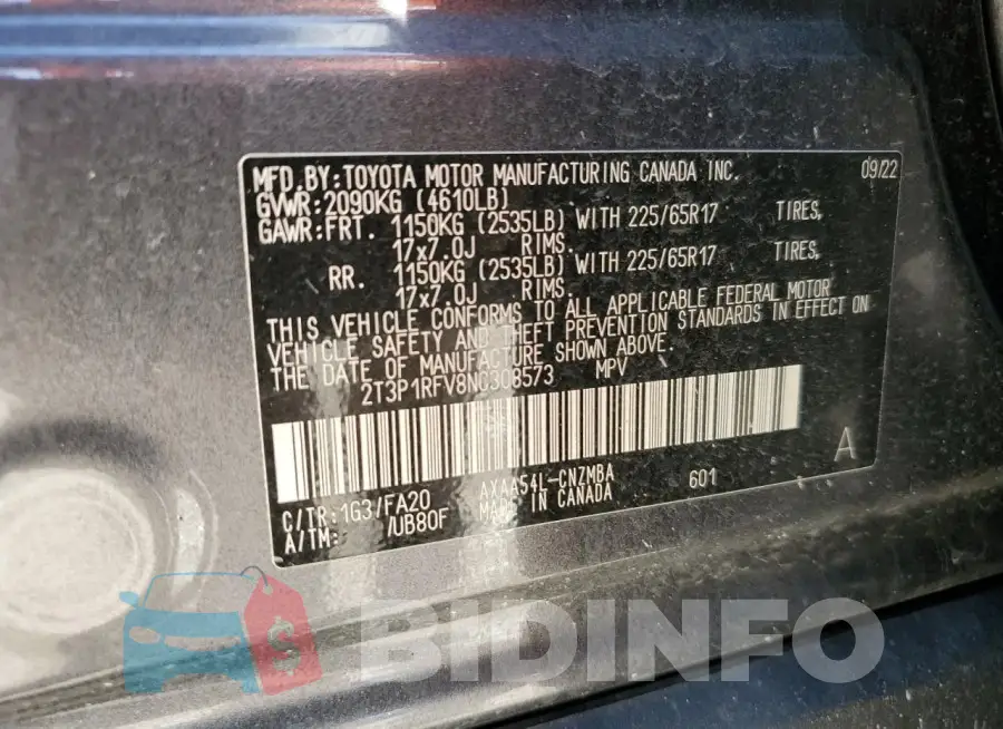 2T3P1RFV8NC308573 Photo# 13