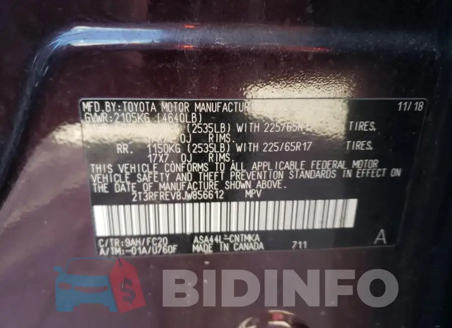 2T3RFREV8JW856612 Photo# 13