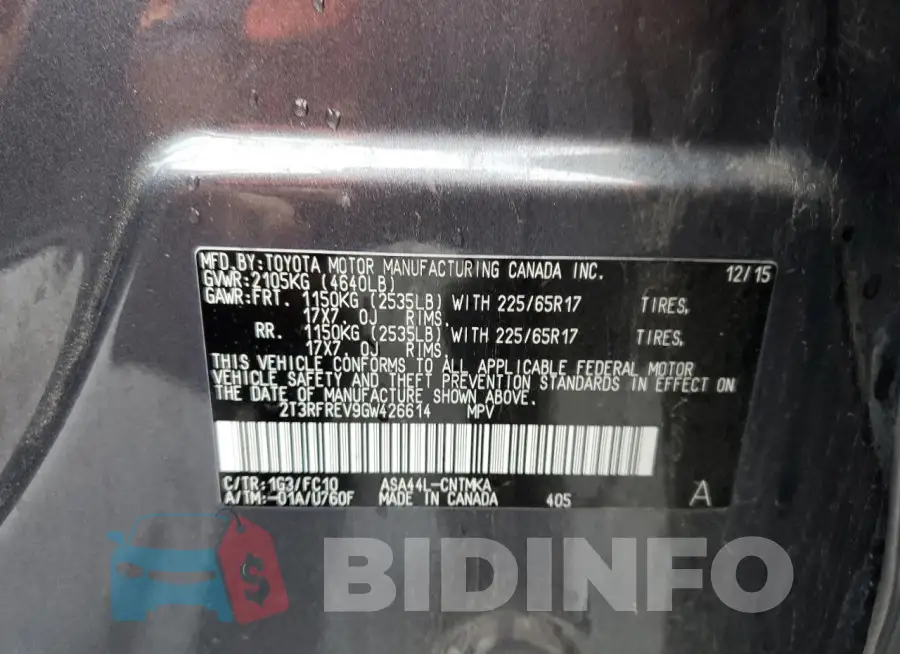 2T3RFREV9GW426614 Photo# 13