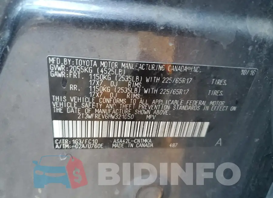 2T3WFREV6HW321050 Photo# 13