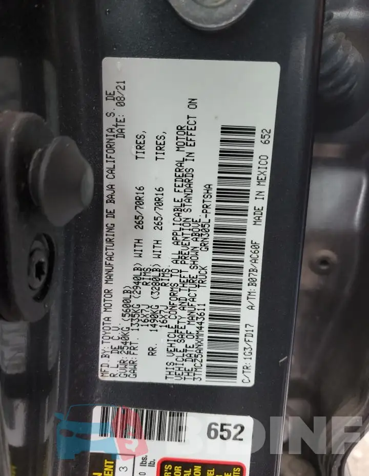 3TMCZ5ANXMM443611 Photo# 12