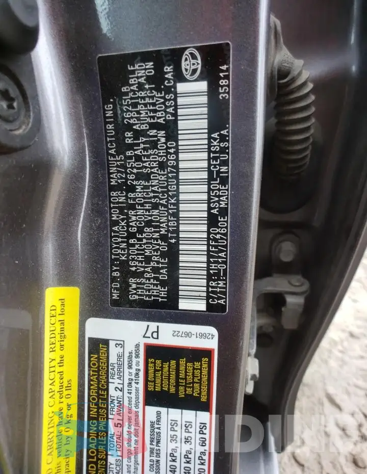 4T1BF1FK1GU179640 Photo# 12