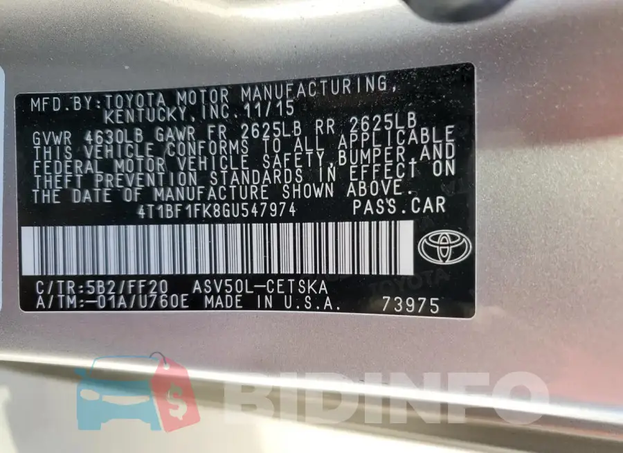 4T1BF1FK8GU547974 Photo# 12