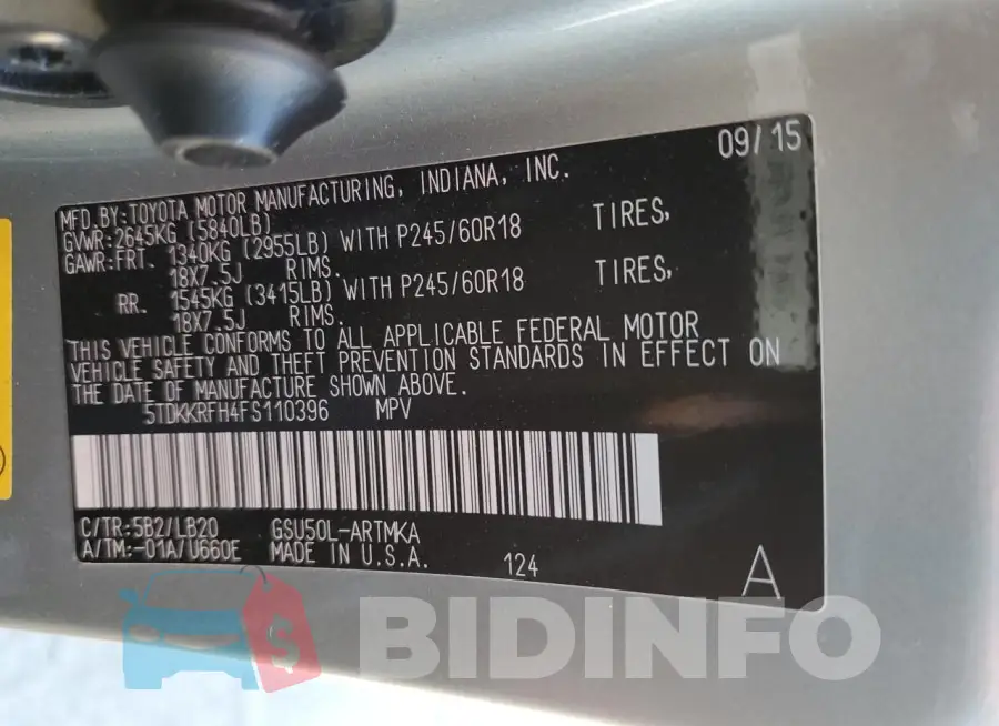 5TDKKRFH4FS110396 Photo# 14