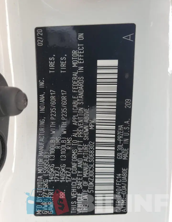 5TDKZ3DC5LS068302 Photo# 14