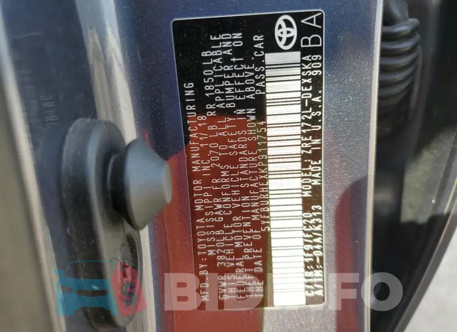 5YFBURHEXKP911754 Photo# 12