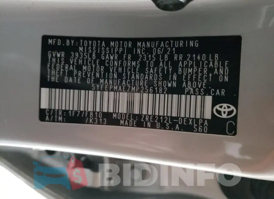 5YFEPMAE7MP256182 Photo# 12