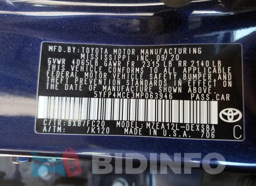 5YFP4MCE3MP063946 Photo# 12