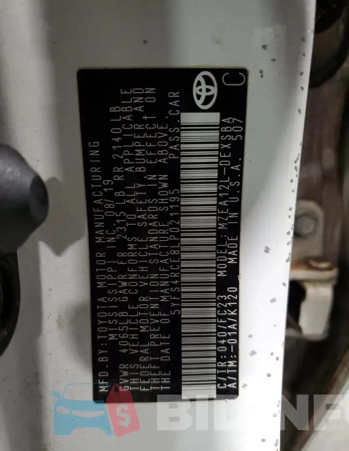 5YFS4RCE8LP021195 Photo# 12