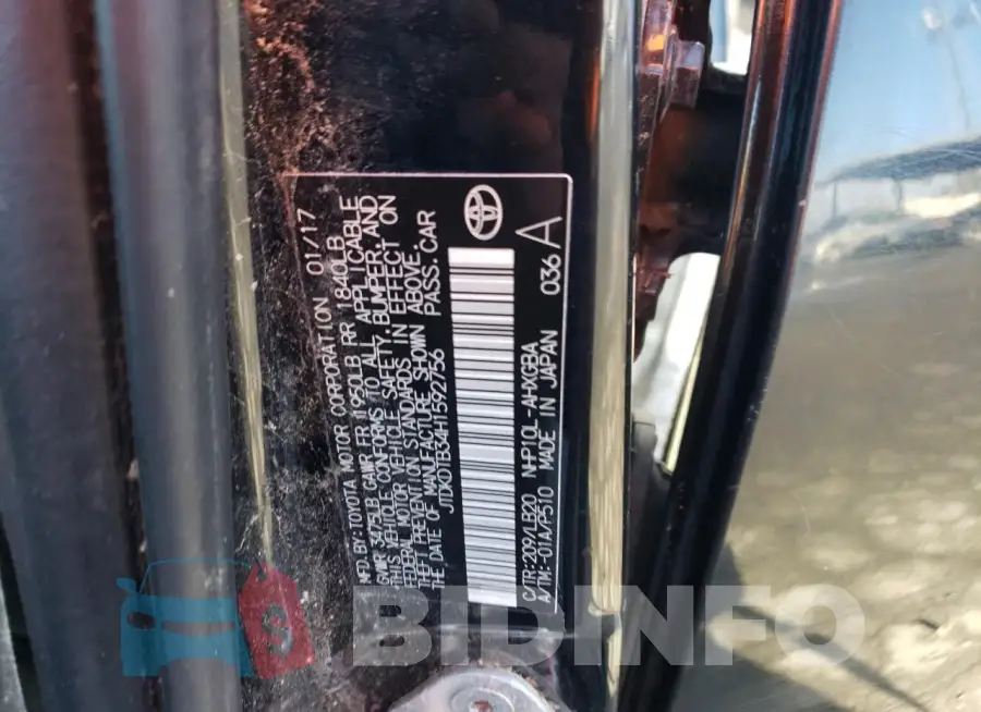 JTDKDTB34H1592756 Photo# 12