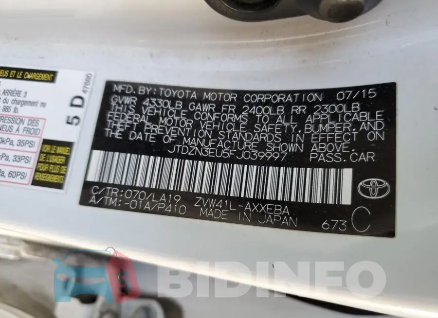 JTDZN3EU5FJ039997 Photo# 12