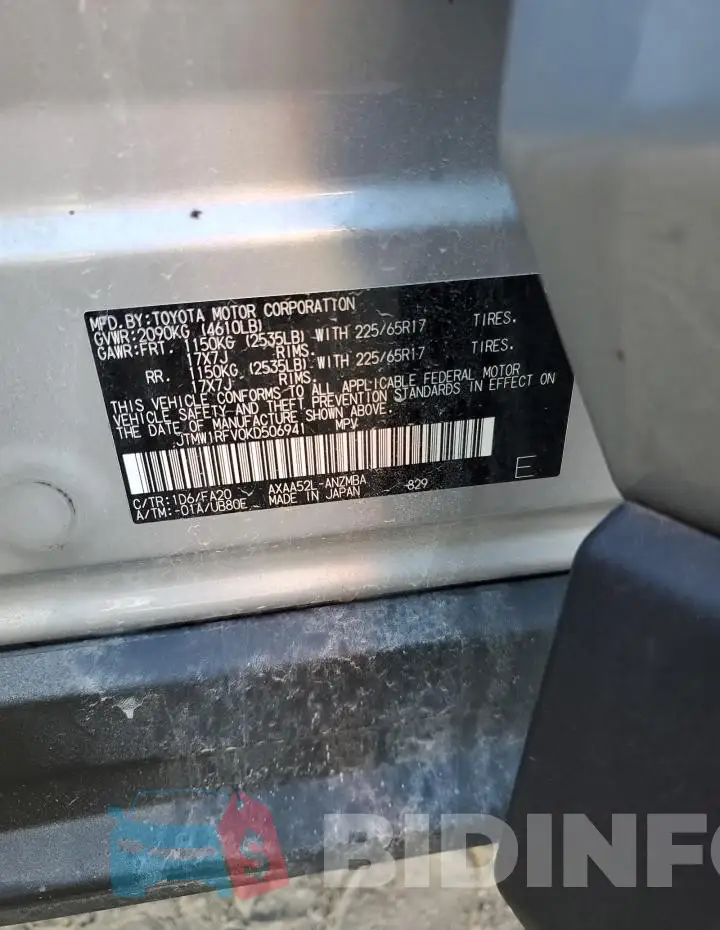 JTMW1RFV0KD506941 Photo# 13