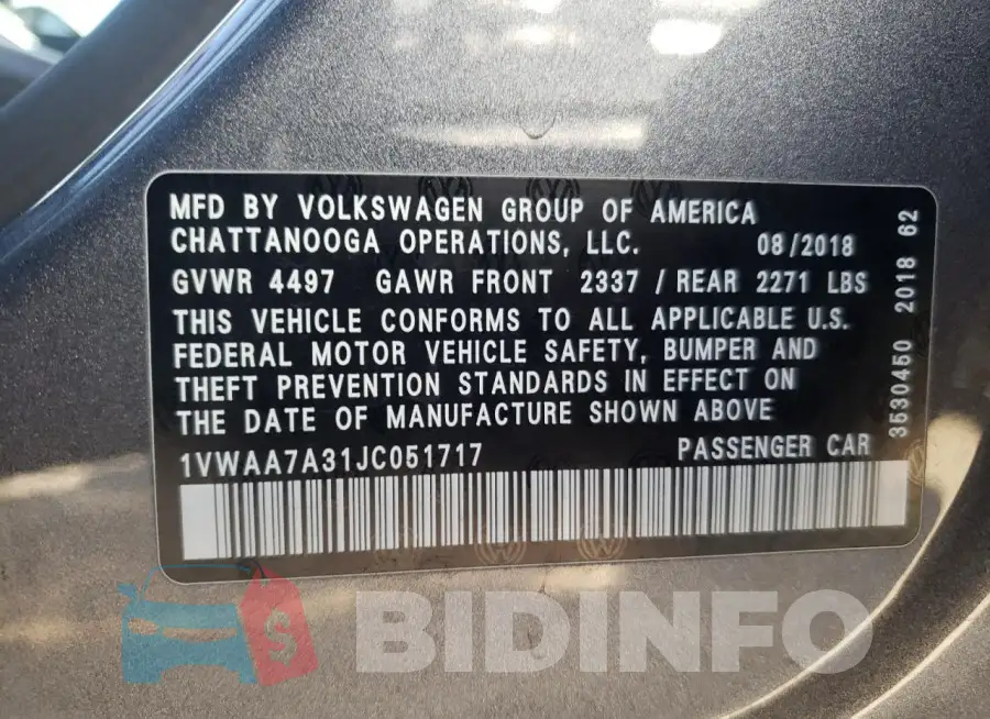 1VWAA7A31JC051717 Photo# 12