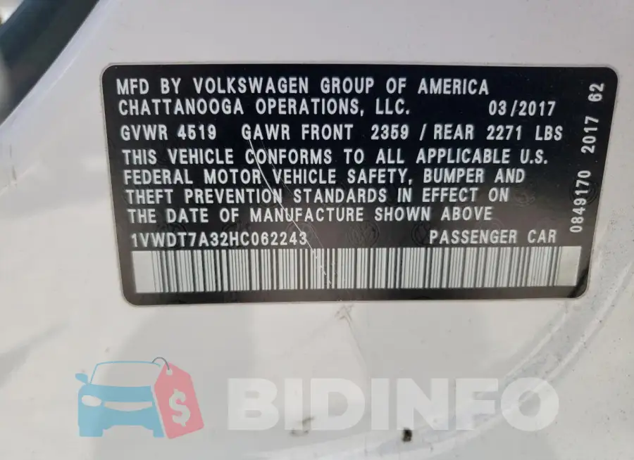 1VWDT7A32HC062243 Photo# 12