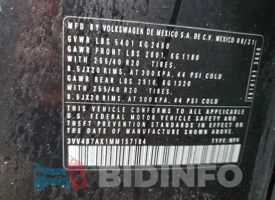 3VV4B7AX1MM157184 Photo# 14