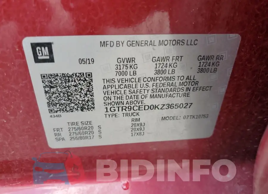 1GTR9CED0KZ365027 Photo# 13