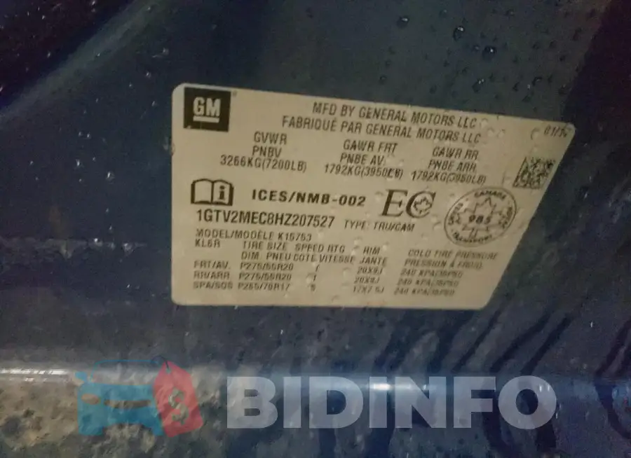 1GTV2MEC8HZ207527 Photo# 12