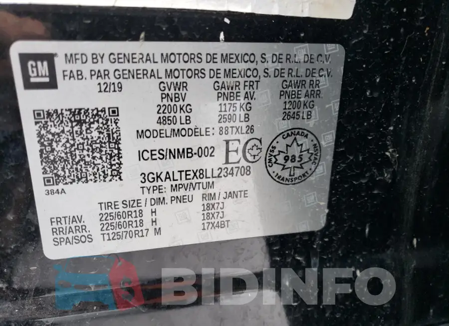 3GKALTEX8LL234708 Photo# 13