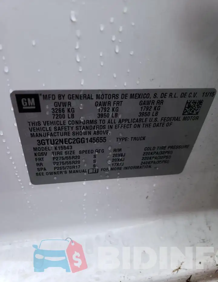 3GTU2NEC2GG145655 Photo# 12