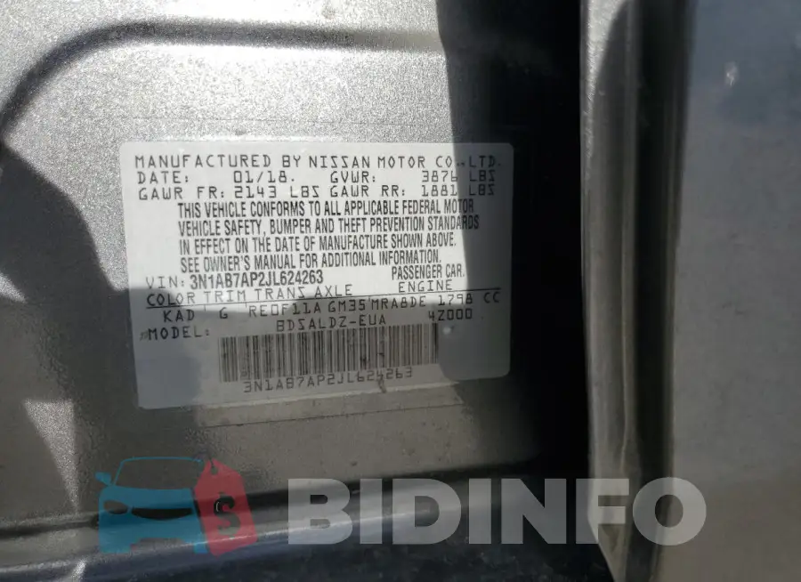 3N1AB7AP2JL624263 Photo# 12