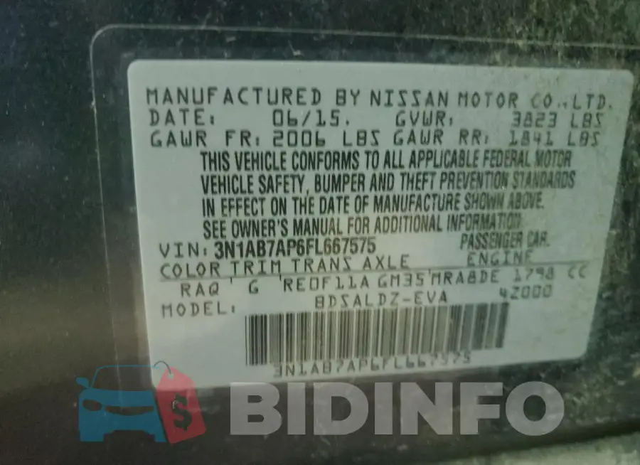 3N1AB7AP6FL667575 Photo# 12