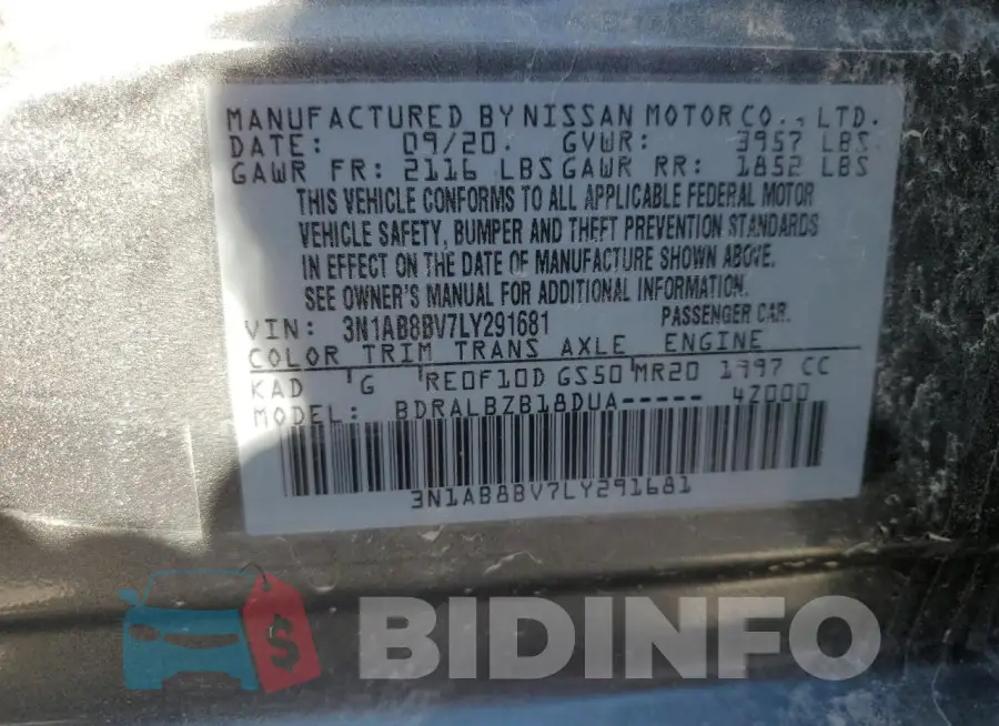 3N1AB8BV7LY291681 Photo# 12