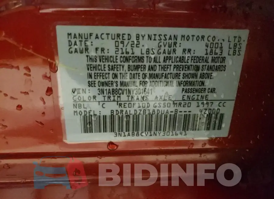 3N1AB8CV1NY301641 Photo# 13