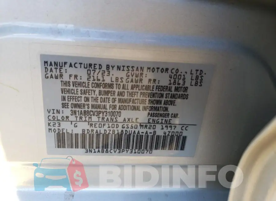 3N1AB8CV3PY310070 Photo# 12