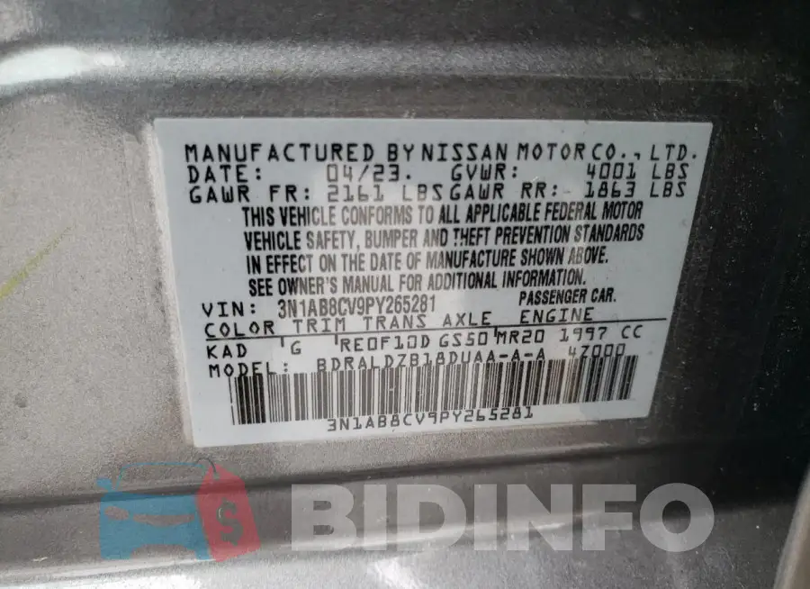 3N1AB8CV9PY265281 Photo# 12