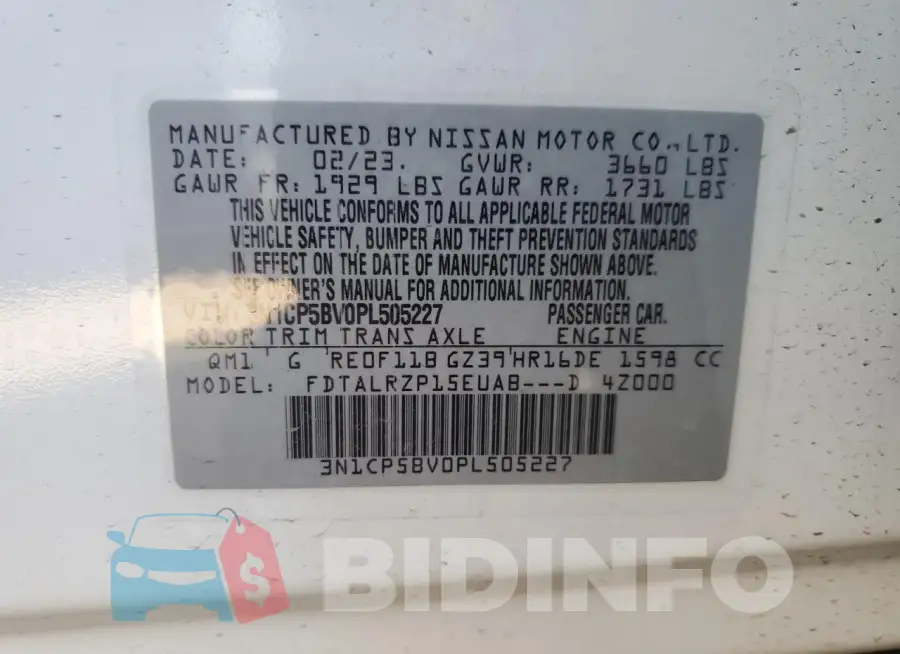 3N1CP5BV0PL505227 Photo# 12