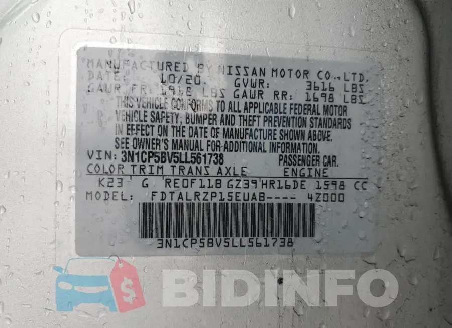 3N1CP5BV5LL561738 Photo# 12