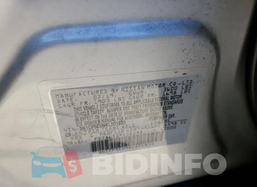 3N1CP5CU9KL551833 Photo# 12
