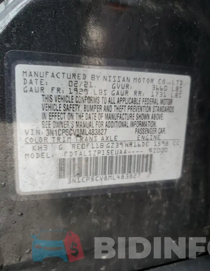 3N1CP5CV8ML483827 Photo# 12