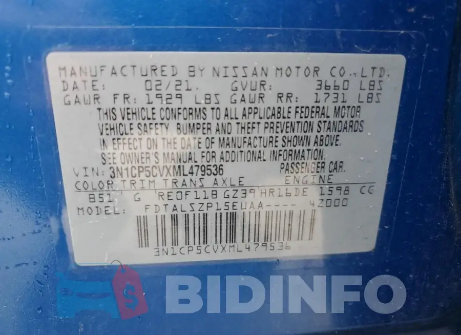 3N1CP5CVXML479536 Photo# 13