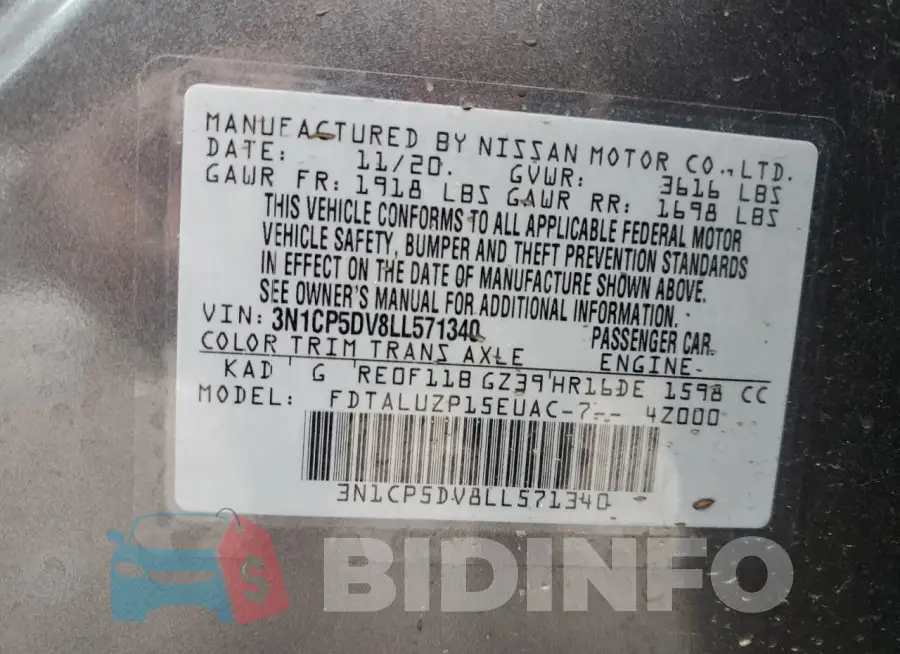 3N1CP5DV8LL571340 Photo# 14