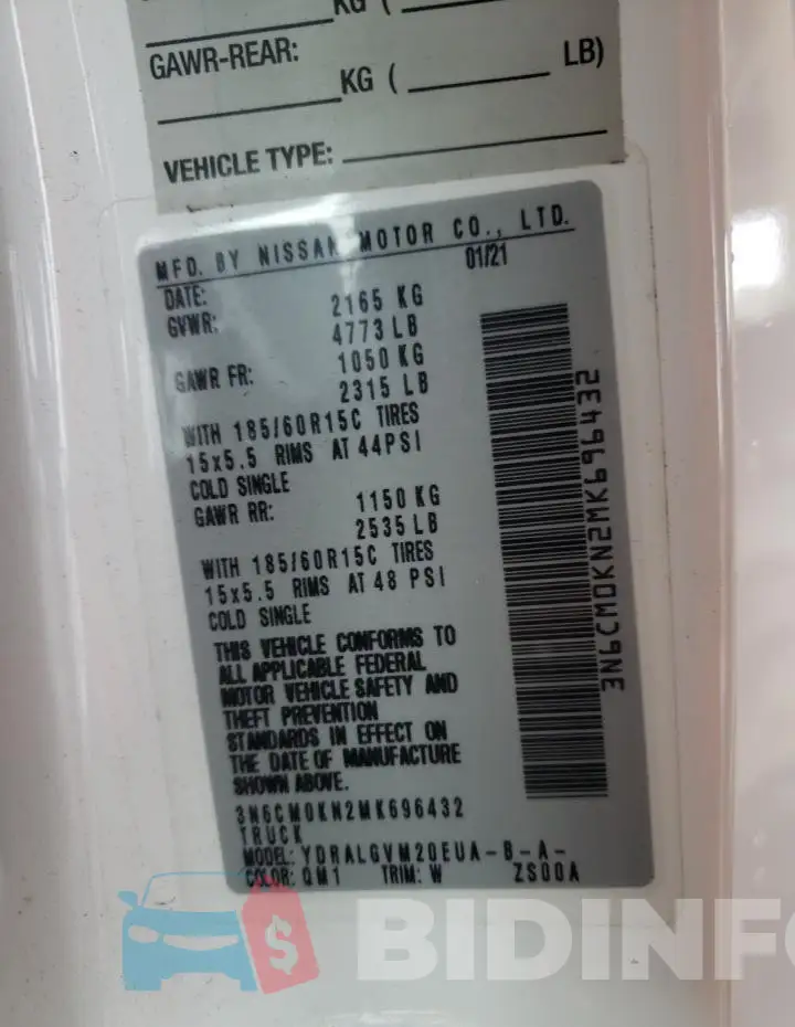 3N6CM0KN2MK696432 Photo# 14