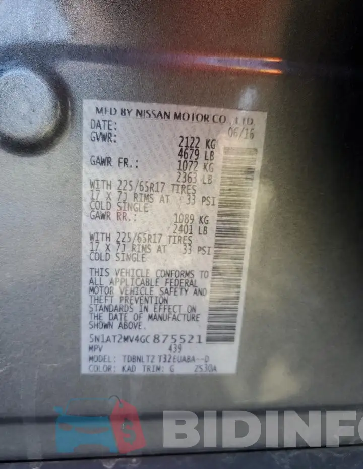 5N1AT2MV4GC875521 Photo# 13