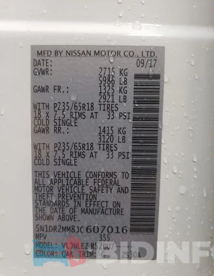 5N1DR2MM8JC607016 Photo# 13