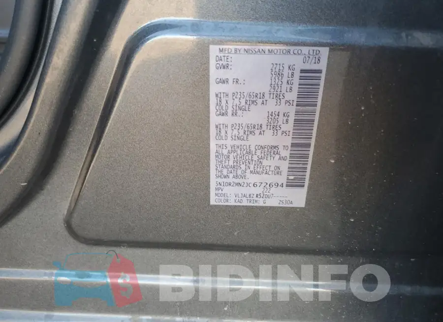 5N1DR2MN2JC672694 Photo# 12