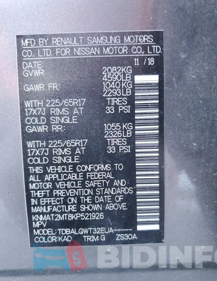 KNMAT2MT8KP521926 Photo# 14