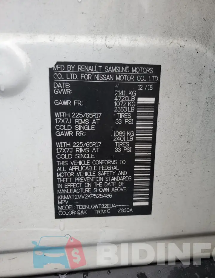KNMAT2MV2KP525486 Photo# 12