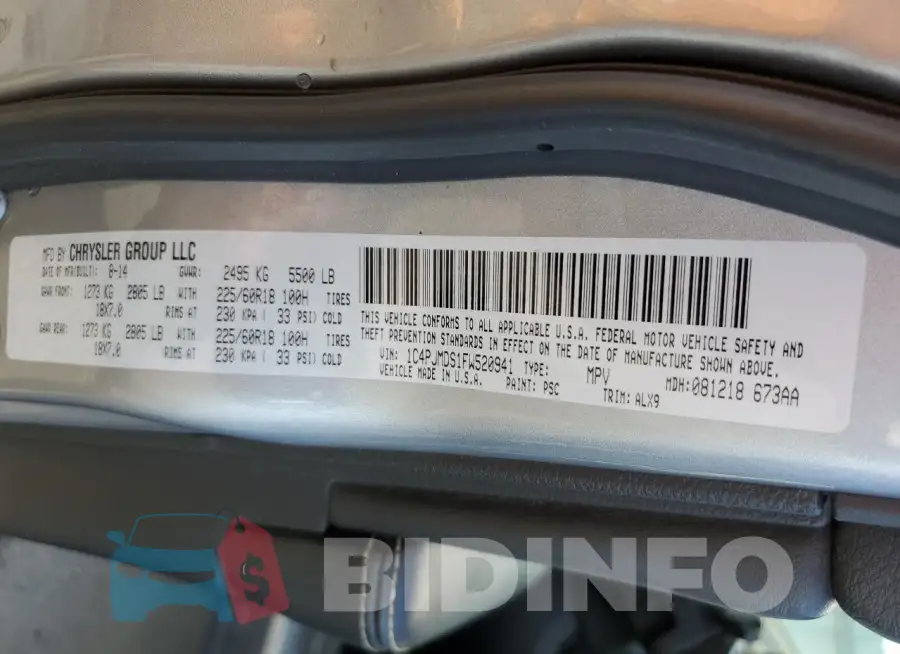 1C4PJMDS1FW520941 Photo# 12