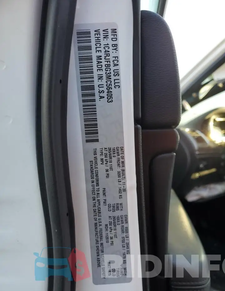 1C4RJFBG3MC564053 Photo# 14