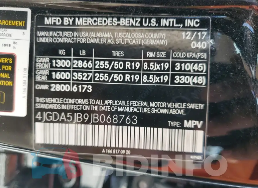 4JGDA5JB9JB068763 Photo# 13