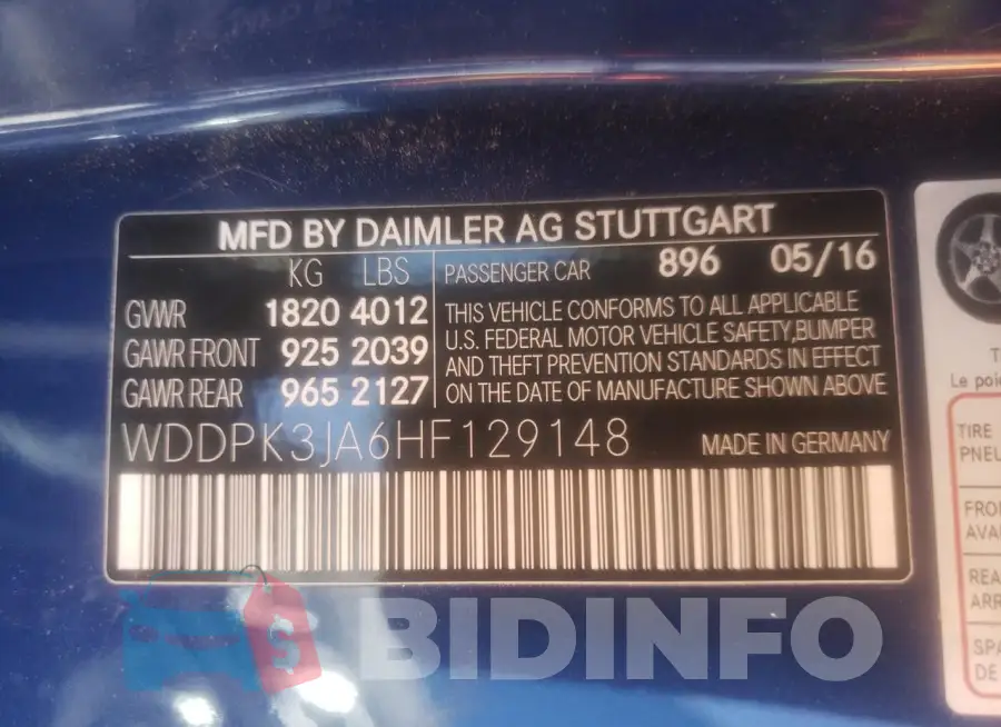 WDDPK3JA6HF129148 Photo# 12
