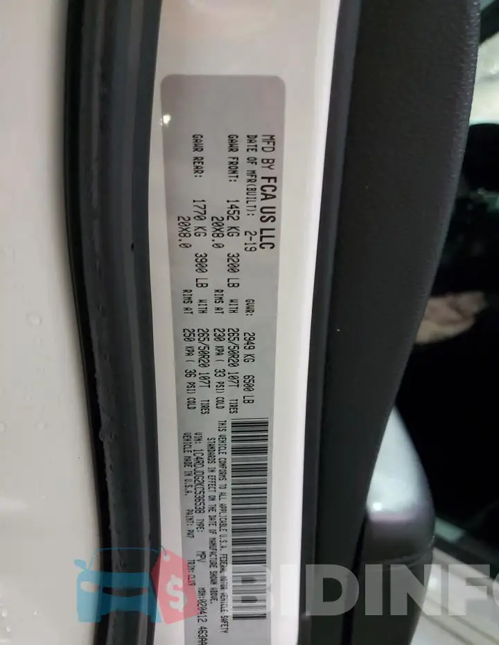 1C4RDJDG2KC536538 Photo# 13