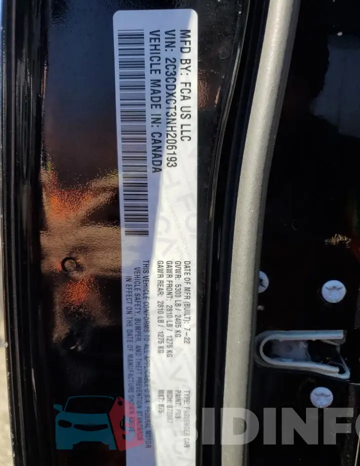 2C3CDXCT3NH206193 Photo# 12