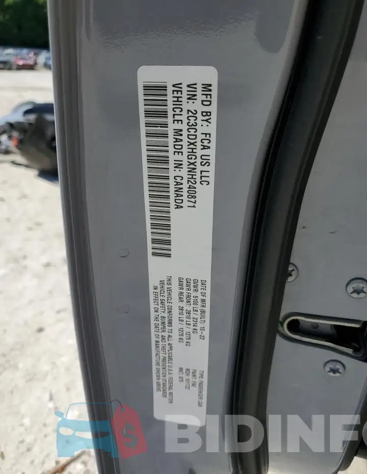 2C3CDXHGXNH240871 Photo# 13