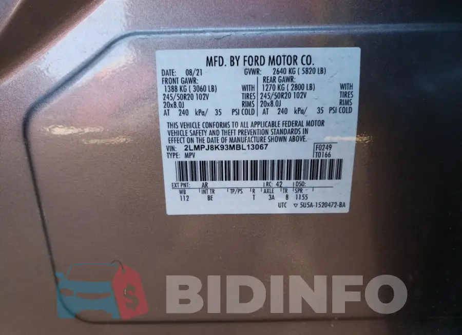 2LMPJ8K93MBL13067 Photo# 14