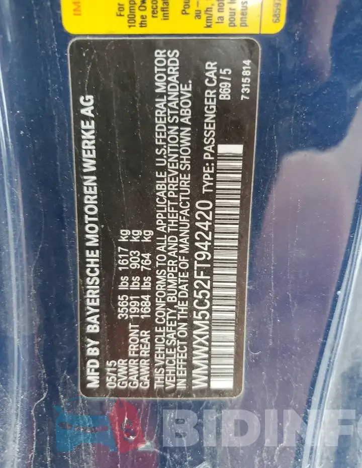 WMWXM5C52FT942420 Photo# 13